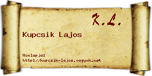 Kupcsik Lajos névjegykártya