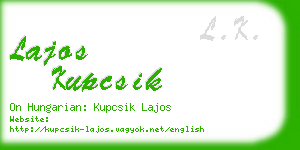 lajos kupcsik business card